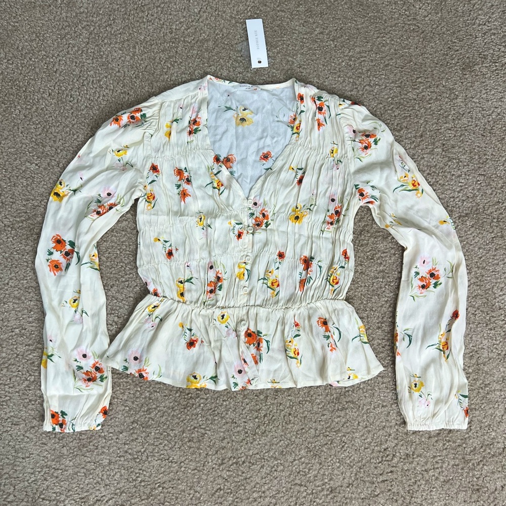 Floral Top Long Sleeve Shirt for Work | Casual Top | Floral Blouse | Work Top